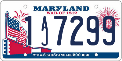 MD license plate 1AJ7299