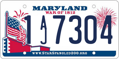 MD license plate 1AJ7304