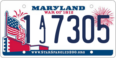 MD license plate 1AJ7305