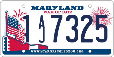 MD license plate 1AJ7325