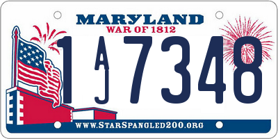 MD license plate 1AJ7348