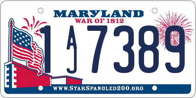 MD license plate 1AJ7389