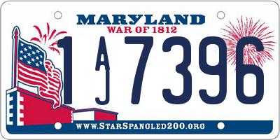 MD license plate 1AJ7396