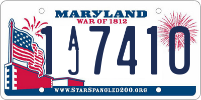 MD license plate 1AJ7410