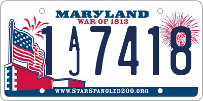 MD license plate 1AJ7418
