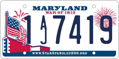 MD license plate 1AJ7419
