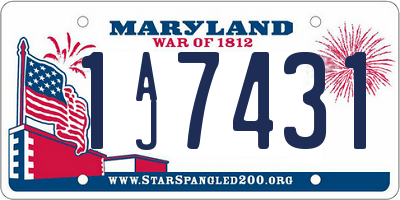 MD license plate 1AJ7431