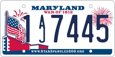 MD license plate 1AJ7445