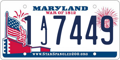MD license plate 1AJ7449