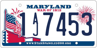 MD license plate 1AJ7453