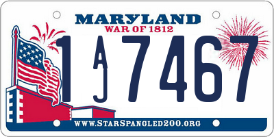 MD license plate 1AJ7467