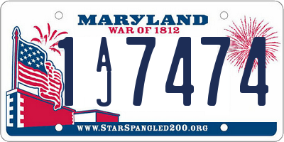 MD license plate 1AJ7474