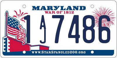 MD license plate 1AJ7486