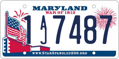 MD license plate 1AJ7487
