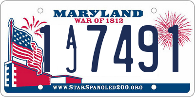 MD license plate 1AJ7491