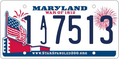 MD license plate 1AJ7513