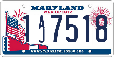 MD license plate 1AJ7518