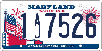 MD license plate 1AJ7526
