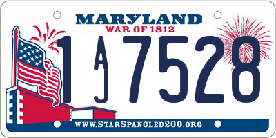 MD license plate 1AJ7528