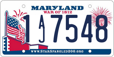 MD license plate 1AJ7548