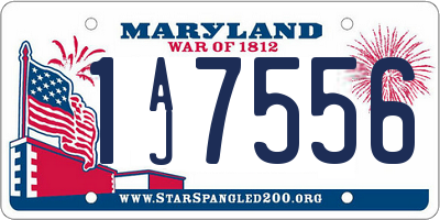 MD license plate 1AJ7556