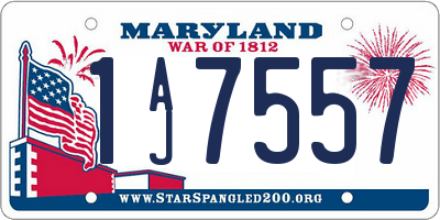 MD license plate 1AJ7557