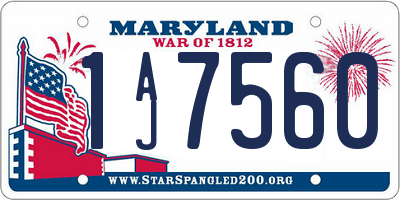 MD license plate 1AJ7560