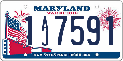 MD license plate 1AJ7591