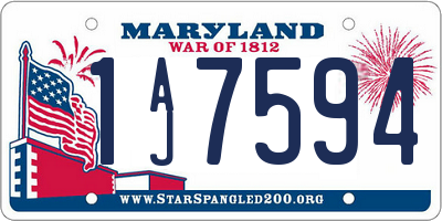 MD license plate 1AJ7594
