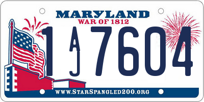 MD license plate 1AJ7604