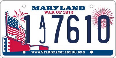 MD license plate 1AJ7610