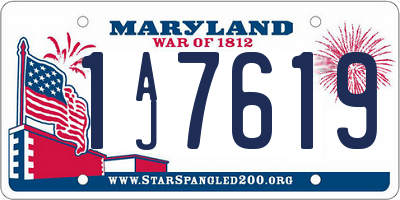 MD license plate 1AJ7619