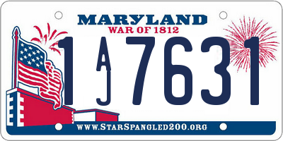 MD license plate 1AJ7631