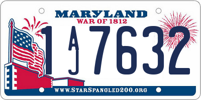 MD license plate 1AJ7632