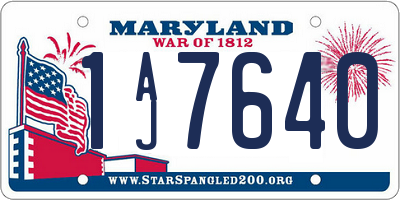 MD license plate 1AJ7640