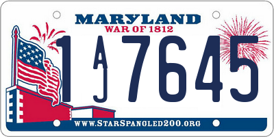 MD license plate 1AJ7645