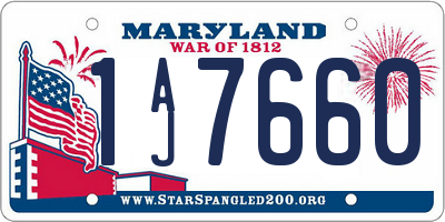 MD license plate 1AJ7660