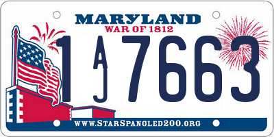 MD license plate 1AJ7663