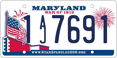 MD license plate 1AJ7691