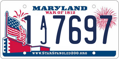 MD license plate 1AJ7697