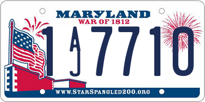MD license plate 1AJ7710