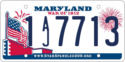 MD license plate 1AJ7713