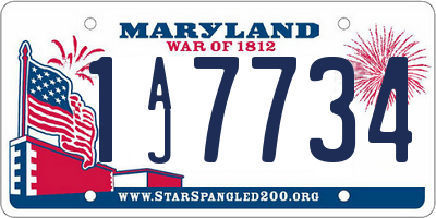 MD license plate 1AJ7734