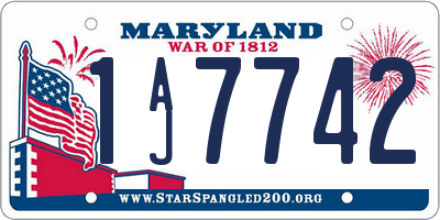 MD license plate 1AJ7742
