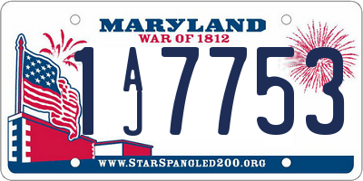 MD license plate 1AJ7753