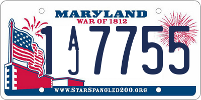 MD license plate 1AJ7755