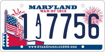 MD license plate 1AJ7756