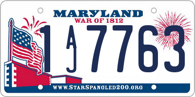 MD license plate 1AJ7763