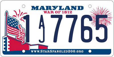 MD license plate 1AJ7765