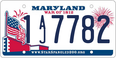 MD license plate 1AJ7782
